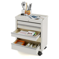 Medical Carts with Wheels and 5 Drawers, 13"D x 24.5"W x 29"H - Stainless Steel Top