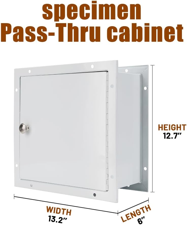 White Steel Specimen Pass-Thru - Medical Grade